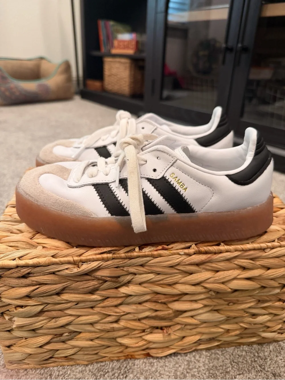 Adidas Samba XLG White Black Gum Platform Sneakers Women’s Size 6